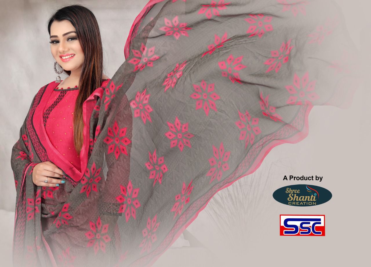 Ssc Jasmin 24 Printed Micro Fancy Fabric Designer Casual Wear Dress Material Collection